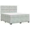 vidaXL Cama box spring com colch&atilde;o Cinzento-claro 180 x 200 cm Veludo