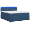 vidaXL Cama box spring com colch&atilde;o Azul 180 x 200 cm Tecido