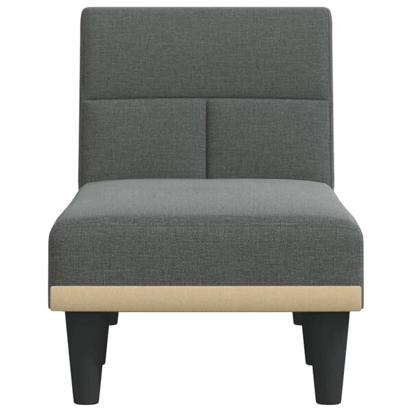 vidaXL Chaise longue tecido cinzento-escuro