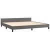 vidaXL Estrutura cama c/ cabeceira 200x200cm couro artificial cinzento