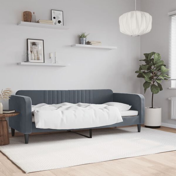vidaXL Sofá-cama 80x200 cm veludo cinzento-escuro