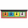 vidaXL Cabideiro Preto 80 x 25 x 2 cm Madeira de manga maci&ccedil;a