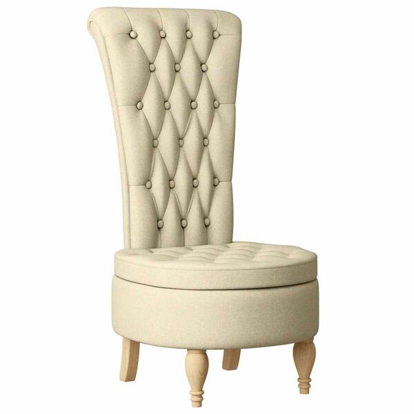 vidaXL Cadeira Slipper Creme 56,5 x 70 x 110 cm tecido