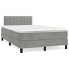 vidaXL Cama box spring colch&atilde;o LED 120x190 cm couro artif. cinza-claro