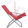 vidaXL Cadeiras de praia dobr&aacute;veis 2 pcs tecido vermelho