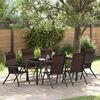 vidaXL Conjunto de Jantar para Jardim 7 pcs Castanho Rattan Sintético