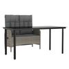 vidaXL 2 pcs conjunto de jantar p/ jardim c/ almofad&otilde;es vime PE cinza