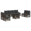 vidaXL Conjunto de Sof&aacute; de Jardim 9 unid. Cinza e Cinza Escuro vime PE