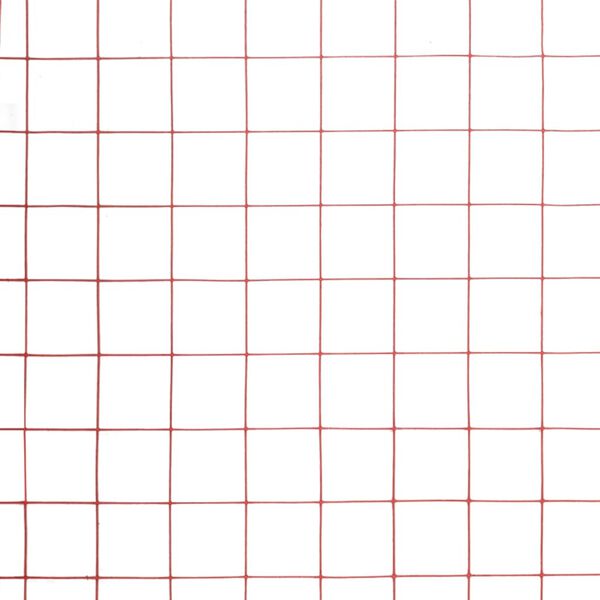 vidaXL Cerca arame galinheiro 10x1,5m aço c/ revestimento PVC vermelho