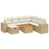 vidaXL 8 pcs conjunto de sof&aacute;s p/ jardim com almofad&otilde;es vime PE bege