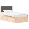 vidaXL Estrutura de Cama com Cabeceira Estofada Cinza Escuro