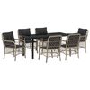 vidaXL Conjunto de Jantar para Jardim 7 pcs Cinzento-claro vime PE