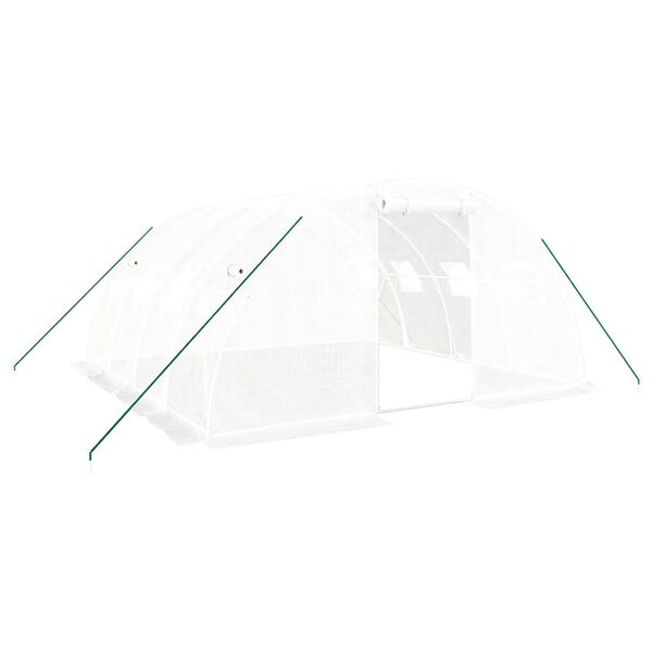 vidaXL Estufa com estrutura de a&ccedil;o branca 16 m&sup2; 4x4x2 m