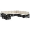 vidaXL Conjunto de Sof&aacute; de Jardim 11 unid. Preto vime PE