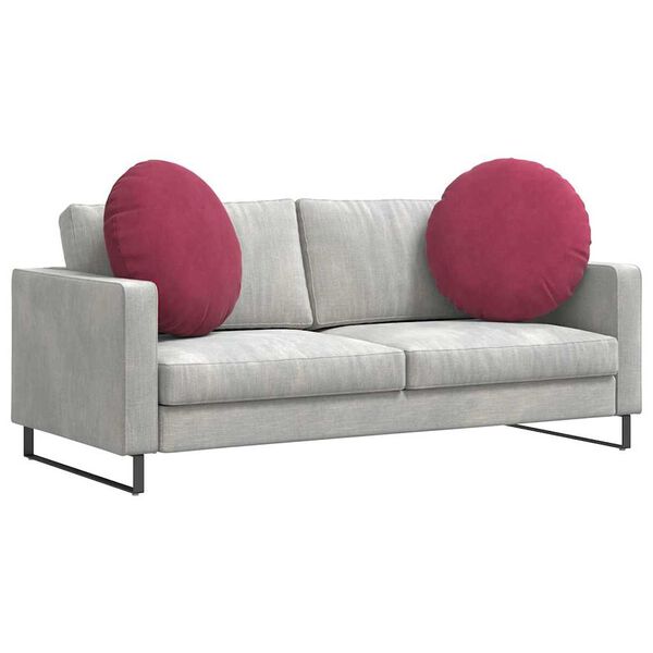 vidaXL Almofadas de Assento 2 pcs Vinho Vermelho &Oslash; 40 x 13 cm Veludo