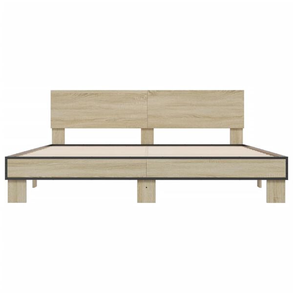 vidaXL Estrutura de cama 180x200 cm derivados madeira/metal