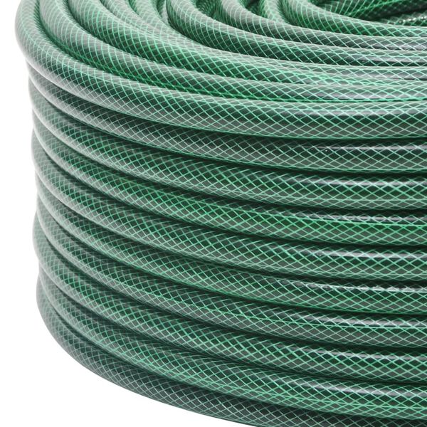 VidaXL Mangueira de jardim com conjunto de encaixe 0,5" 100m PVC verde