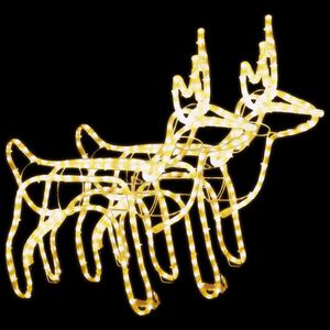 vidaXL Figuras de rena de Natal 2 pcs 60x30x60 cm branco quente