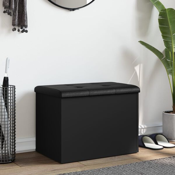 vidaXL Banco de arruma&ccedil;&atilde;o 62x42x45 cm derivados de madeira preto