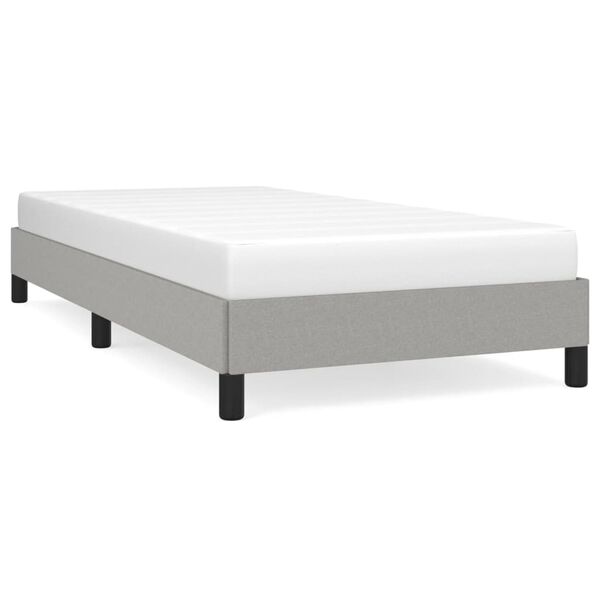 vidaXL Estrutura de cama sem colch&atilde;o 90x200 cm tecido cinzento-claro