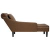 vidaXL Chaise lounge c/ almofada/apoio bra&ccedil;os direito couro artificial