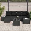 vidaXL Conjunto de Sof&aacute; de Jardim com almofada 6 pcs Preto vime PE