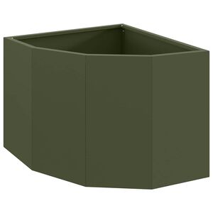 vidaXL Vaso de Canto Verde-azeitona 45 x 45 x 35 cm A&ccedil;o