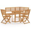 vidaXL 4 pcs conjunto de bistr&ocirc; em madeira de ac&aacute;cia maci&ccedil;a