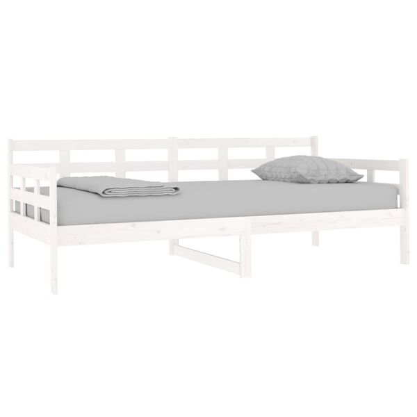vidaXL Sofá-cama 90x190 cm madeira de pinho maciça branco