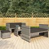 vidaXL 5 pcs conjunto lounge de jardim c/ almofad&otilde;es vime PE cinzento