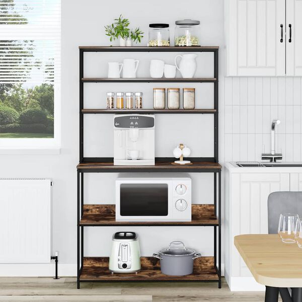 vidaXL Prateleira de Cozinha Carvalho Defumado 100 x 40 x 168 cm