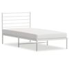 vidaXL Estrutura de cama com cabeceira 80x200 cm metal branco