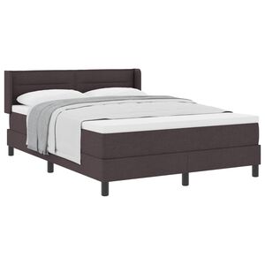 vidaXL Cama Box com colch&atilde;o Marrom Escuro 190 x 140 cm Poli&eacute;ster