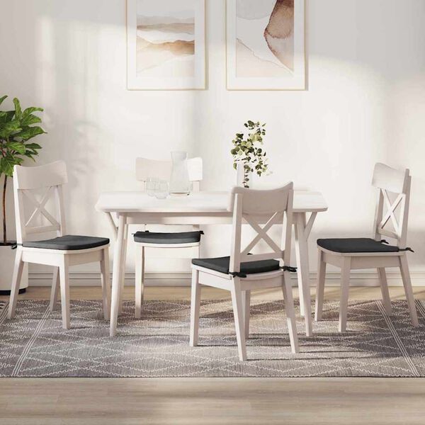 vidaXL Almofadas de Assento 4 pcs Cinza Escuro 40 x 40 x 3 cm