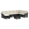 vidaXL Conjunto de Sof&aacute; de Jardim 9 unid. Preto vime PE