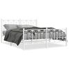 vidaXL Estrutura de cama com cabeceira e p&eacute;s 160x200 cm metal branco