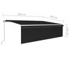 vidaXL Toldo retr&aacute;til manual com estore/LED 5x3 m antracite