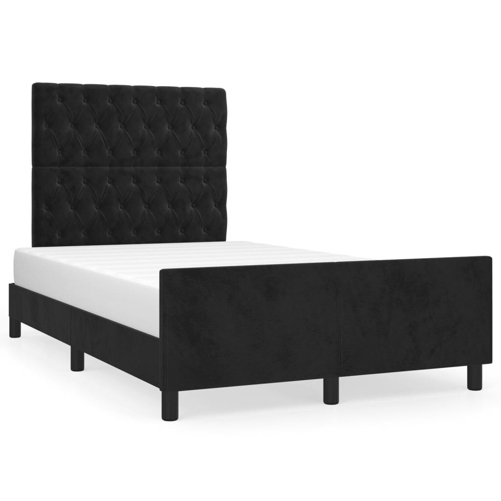 vidaXL Estrutura de cama sem colchão 120x200 cm veludo preto