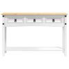 vidaXL Mesa de apoio com gaveta Corona Branco 114 x 34,5 x 73 cm