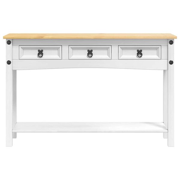 vidaXL Mesa de apoio com gaveta Corona Branco 114 x 34,5 x 73 cm