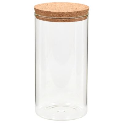 vidaXL Frascos de vidro com tampas de cortiça 6 pcs 1400 ml