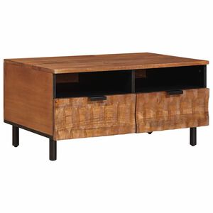 vidaXL Mesa de centro Castanho 80 x 54 x 40 cm Madeira de manga maci&ccedil;a