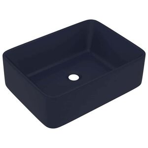 vidaXL Lavat&oacute;rio luxuoso 41x30x12 cm cer&acirc;mica azul-escuro mate