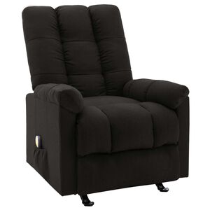 vidaXL Poltrona de massagens reclin&aacute;vel tecido preto
