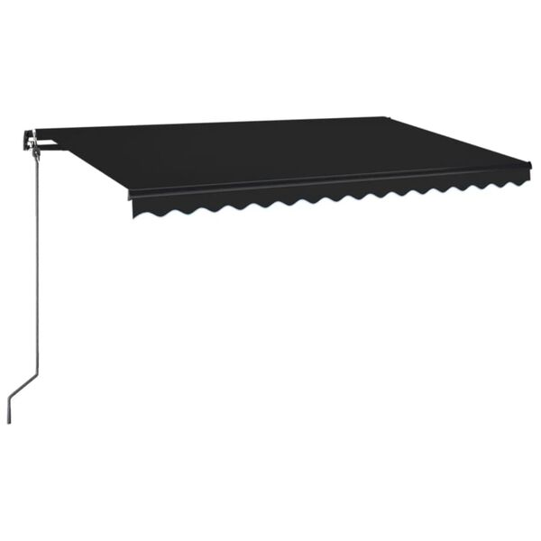 vidaXL Toldo retr&aacute;til manual com LED 400x350 cm antracite