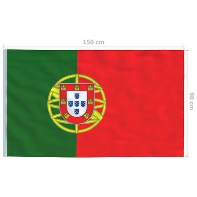 vidaXL Bandeira de Portugal 90x150 cm