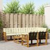 vidaXL Conjunto de Sof&aacute;s para Exterior 9 pcs Natural e Creme