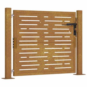 vidaXL Port&atilde;o de jardim 100x75 cm em a&ccedil;o corten com design quadrado