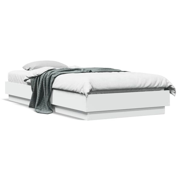 vidaXL Estrutura de cama 90x200 cm derivados de madeira branco