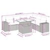 vidaXL 7 pcs conj. sof&aacute;s jardim com almofad&otilde;es vime PE cinzento-claro